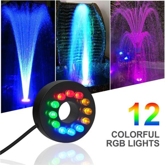 Submersible Fountain Pump 15W Water Pump Aquarium Pump with LED Lights - Picture 2 of 8